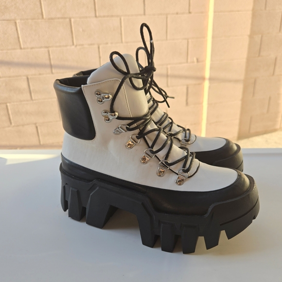 Lemon Drop by Privileged Yarmouth Combat Boots - Picture 1 of 15